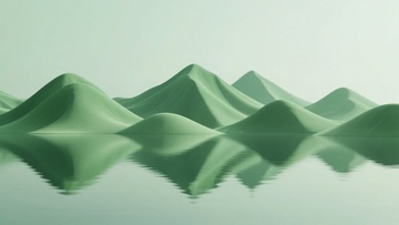绿色山峦倒影风景图553