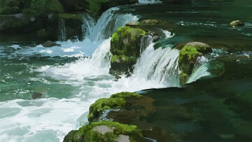 山间流淌的清澈溪流321