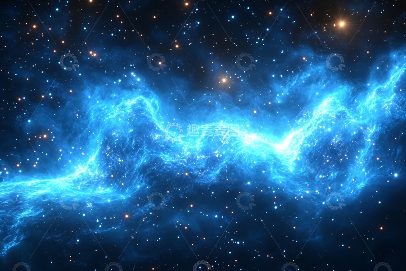 高清大图下载【趣麦麦图】梦幻蓝色星空星云景象230