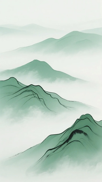 水墨风格山峦景象736