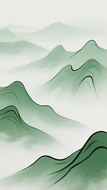 水墨风格山峦插画253
