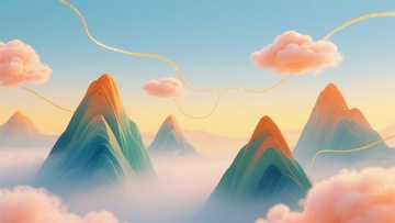 梦幻云海中的连绵山峰278