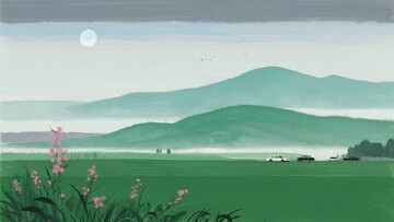 田园月夜山水插画664
