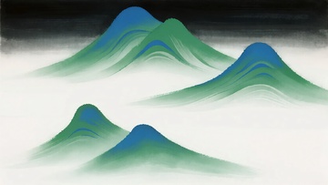 水墨风格山峦插画398