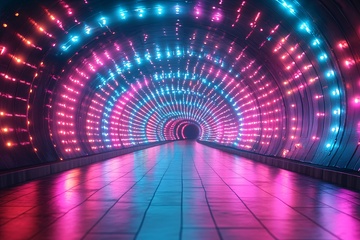 绚丽多彩的灯光隧道168