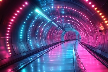 绚丽多彩的灯光隧道708