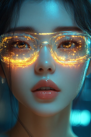 戴特效眼镜的女性形象541