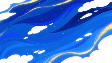 蓝色动感云彩插画背景185