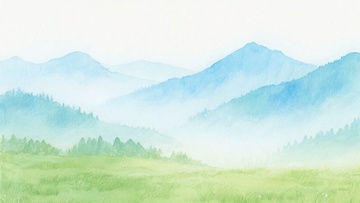 清新山水风景插画483