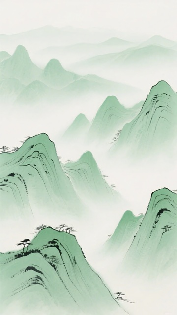 水墨风格山峦插画122