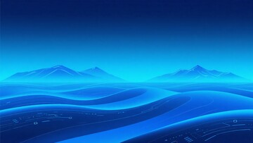 蓝色渐变山峦背景插画954