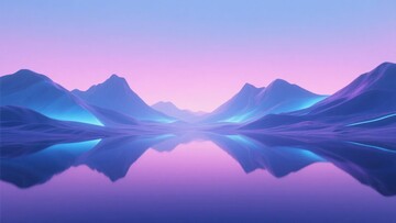 梦幻紫色山水风景插画622
