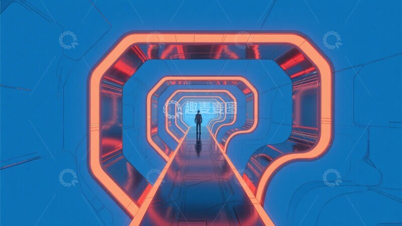 高清大图下载【趣麦麦图】-科幻风格的霓虹通道场景805