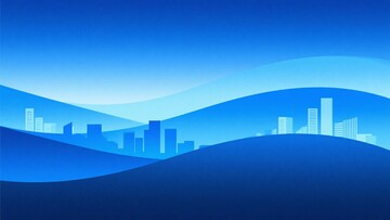 蓝色城市轮廓插画背景700