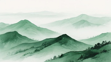 水墨风格连绵青山风景图256