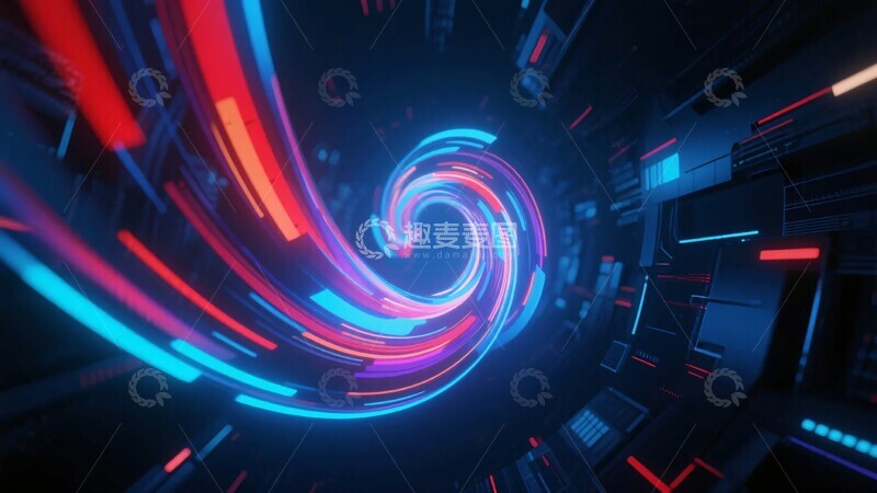 高清大图下载【趣麦麦图】炫彩科技感光线旋涡画面920