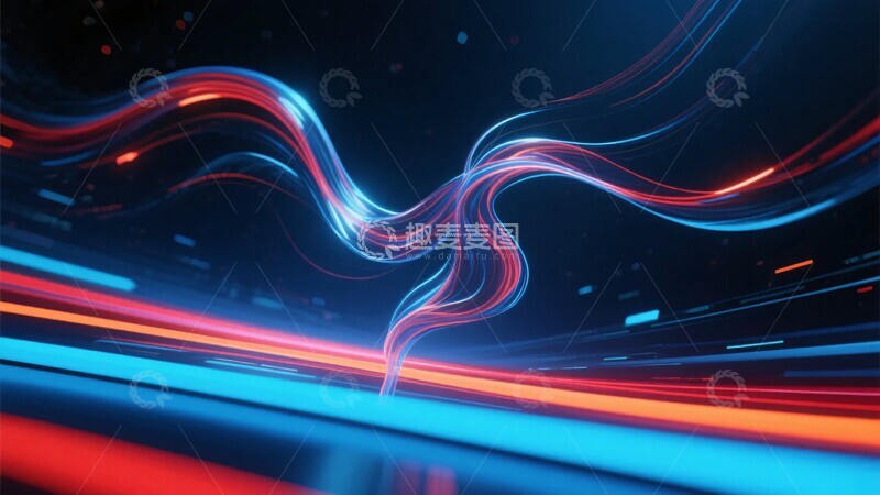 高清大图下载【趣麦麦图】-炫彩流动光线抽象画面376