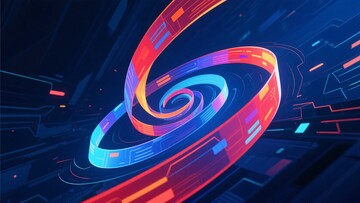 炫彩螺旋线条科技背景图013