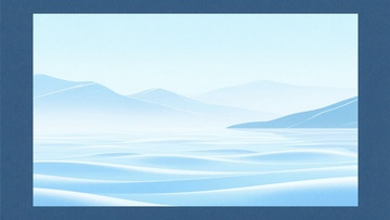 淡蓝色山水风景插画557