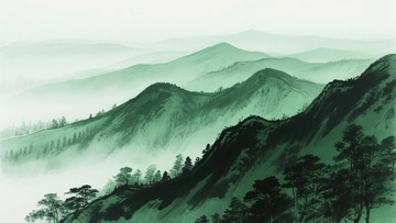 水墨风格山峦风景图881