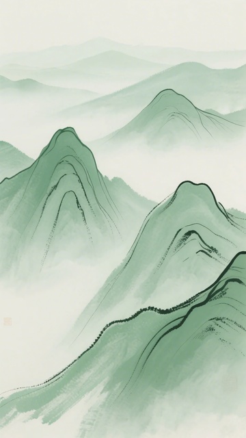 水墨风格山峦景观934