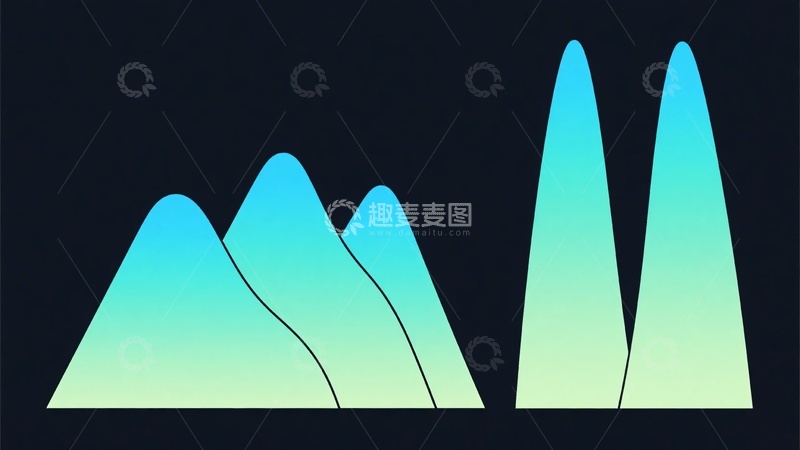 高清大图下载【趣麦麦图】渐变色彩山峰图形378