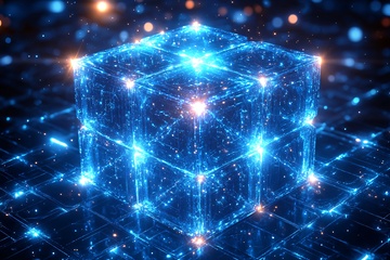 科技感蓝色发光立方体149
