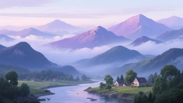 山间河谷的宁静美景797