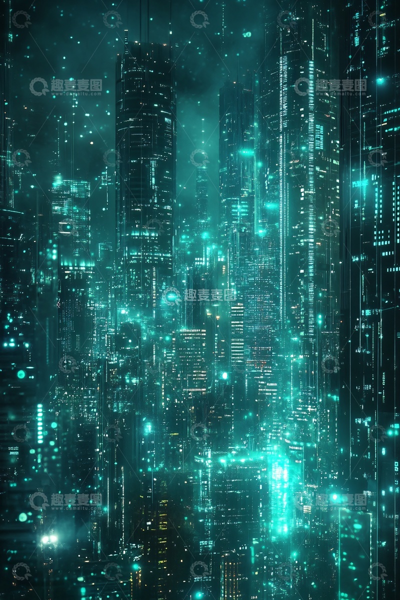高清大图下载【趣麦麦图】-科幻风格的未来城市夜景945