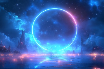 梦幻科幻星空圆环场景379