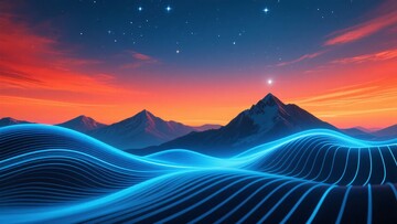 梦幻山川星空插画391