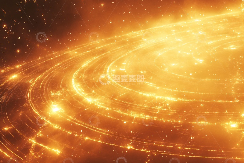 高清大图下载【趣麦麦图】金色流光旋涡背景画面049