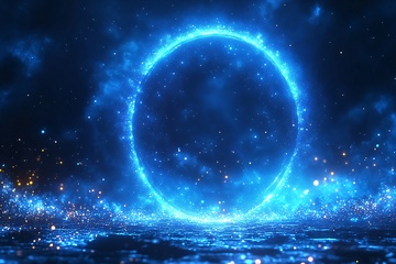 蓝色梦幻光环背景图713
