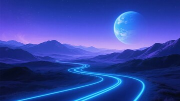 月夜下的梦幻山间公路115