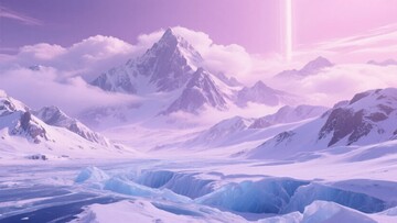 梦幻紫色系雪山冰川景观421