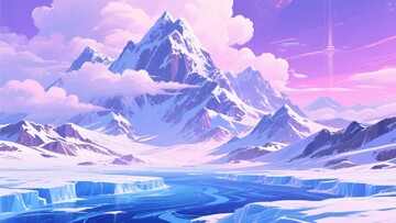 梦幻唯美的雪山冰川风景774