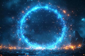 梦幻蓝色宇宙光环景象364