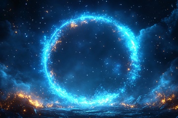梦幻蓝色星空能量圆环景象467