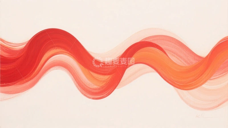 高清大图下载【趣麦麦图】-红色渐变波浪线条图案067