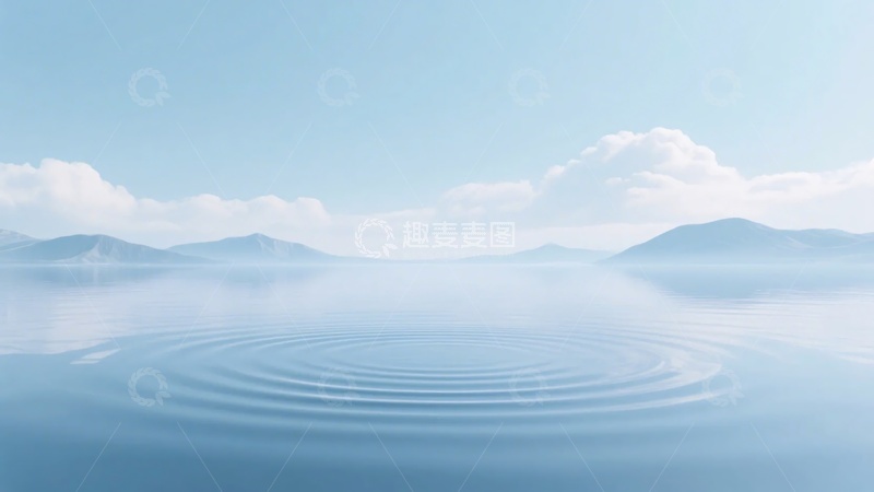 高清大图下载【趣麦麦图】平静湖面与远山的自然景象854
