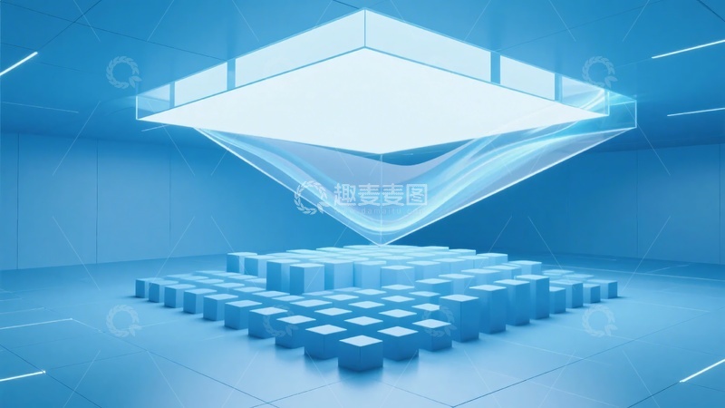 高清大图下载【趣麦麦图】-蓝色科技感立体空间场景287