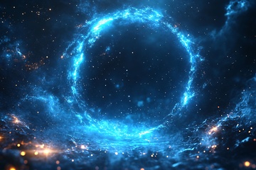 蓝色梦幻宇宙能量圆环画面079