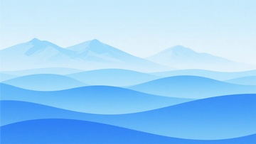 蓝色渐变山峦插画背景019