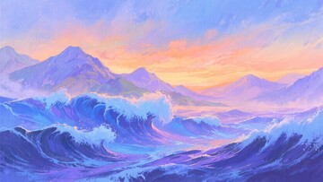 绚丽山海日落景象900