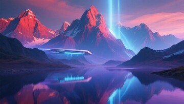 梦幻外星飞船与壮丽山景987