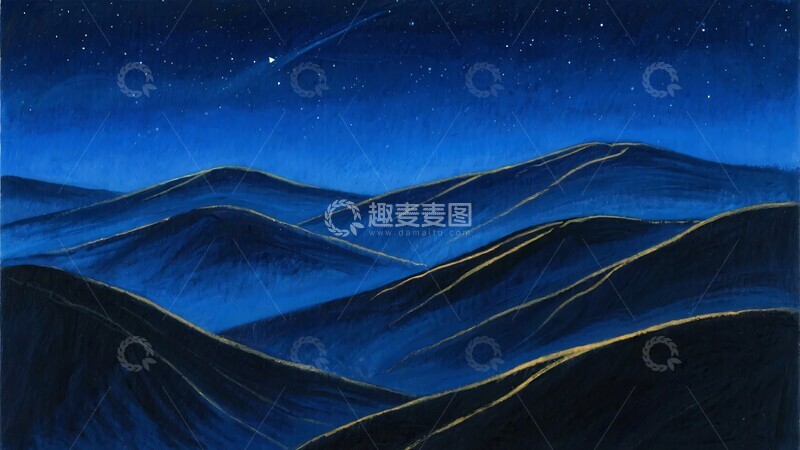 高清大图下载【趣麦麦图】-夜空下的起伏山峦346