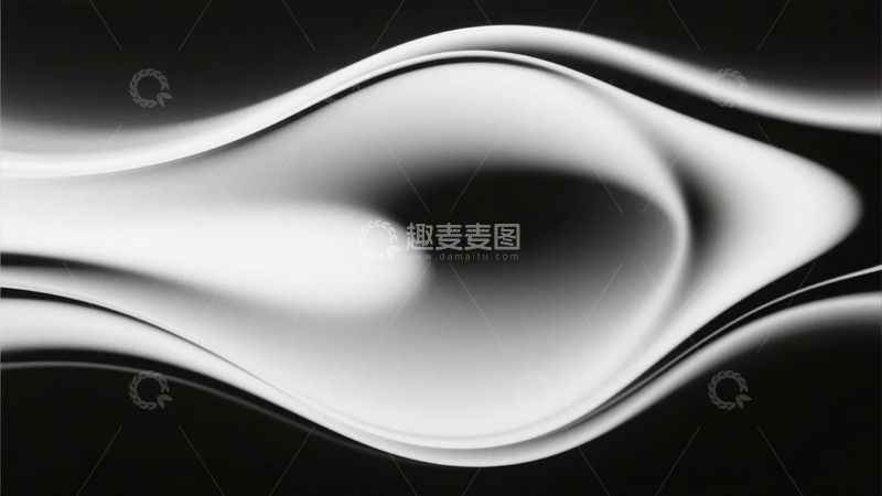 高清大图下载【趣麦麦图】-黑白流体抽象图案547