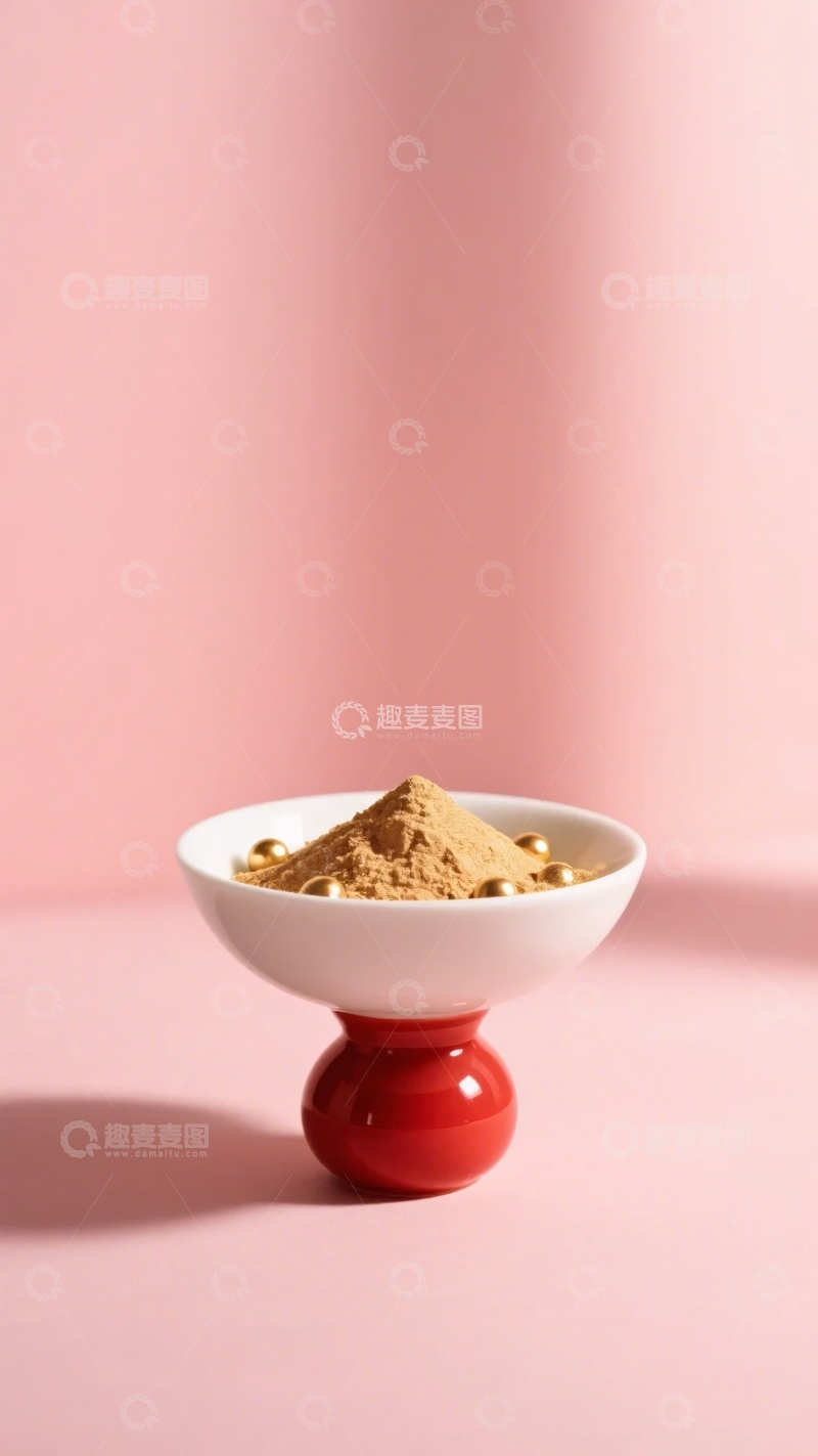 高清大图下载【趣麦麦图】-装着粉末的红白配色碗029