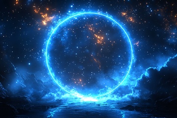 梦幻蓝色星空圆环奇幻景象721