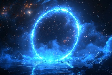 梦幻蓝色宇宙能量光环景观346